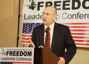 Lt. Col. Tim Hanigan (USMC, Ret.) spoke in behalf of Uniformed Services League at the October 17, 2013 Freedom Leadership Conference at the Fairfax Marriott Hotel at Fair Lakes, Northern Virginia.
